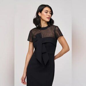 JS Collections Black Asymmetrical Ruffled Sheath Dress  Sz: 6